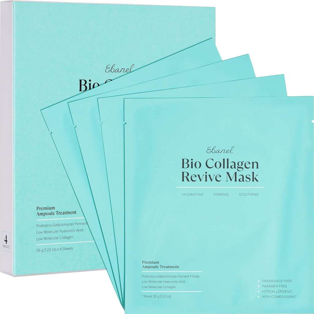 Collagen Hydrating Face Masks  Firming & Brightening 4 Pack