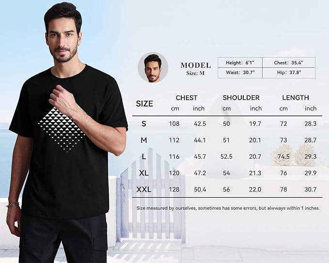 Geometric Graphic T-Shirt  Triangle Gradient Casual Tee