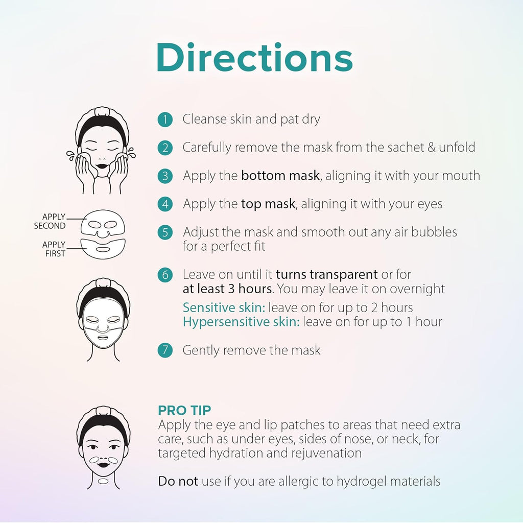 Collagen Hydrating Face Masks  Firming & Brightening 4 Pack