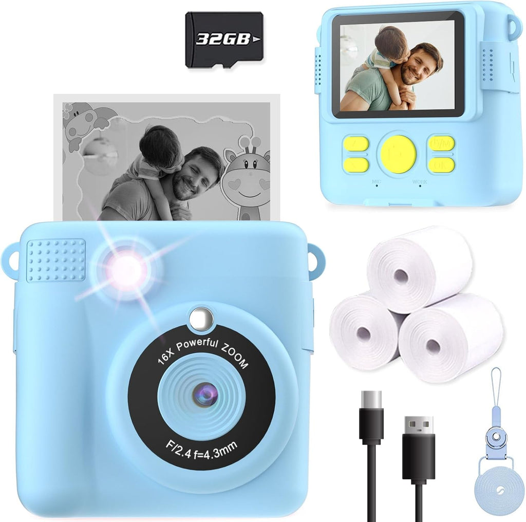 Kids Instant Print Camera Digital Toy With Video