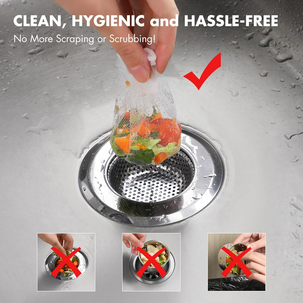 Disposable Sink Strainer Mesh Bags Anti Clog Filter Pack of 200