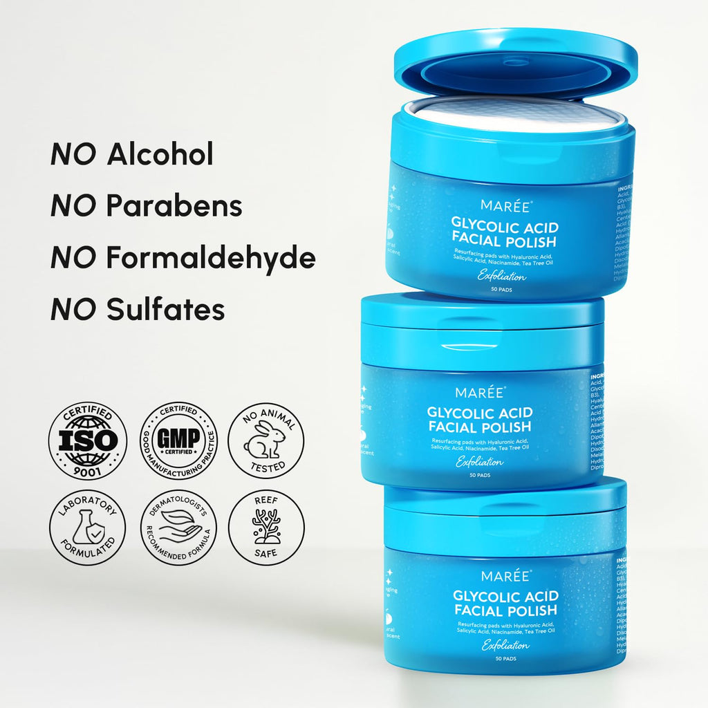 Glycolic Acid Exfoliating Pads  Acne & Pore Cleansing