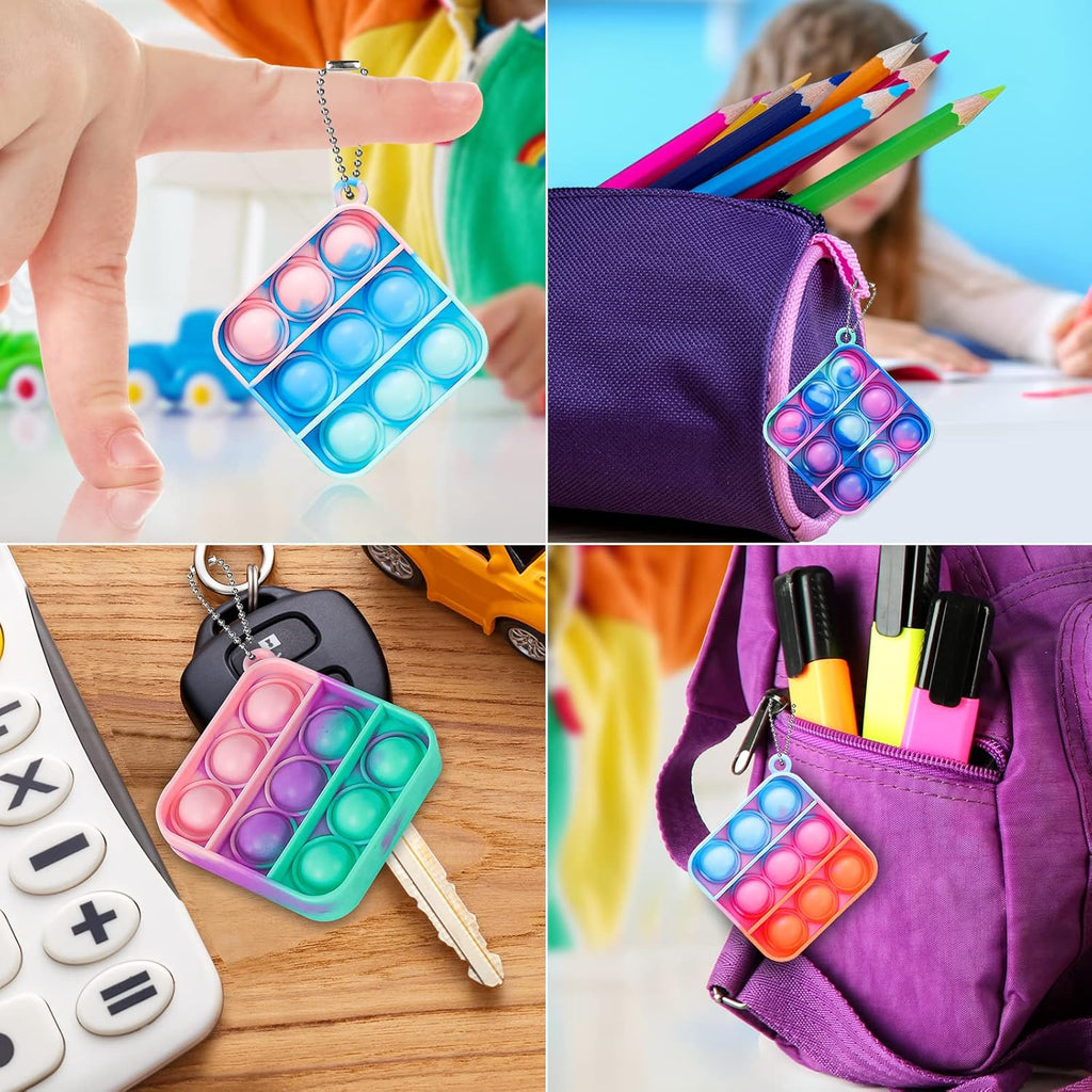 Mini Pop Fidget Keychain Toys Pack of 30