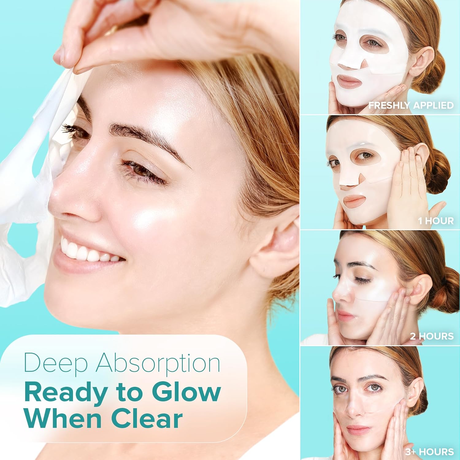 Collagen Hydrating Face Masks  Firming & Brightening 4 Pack