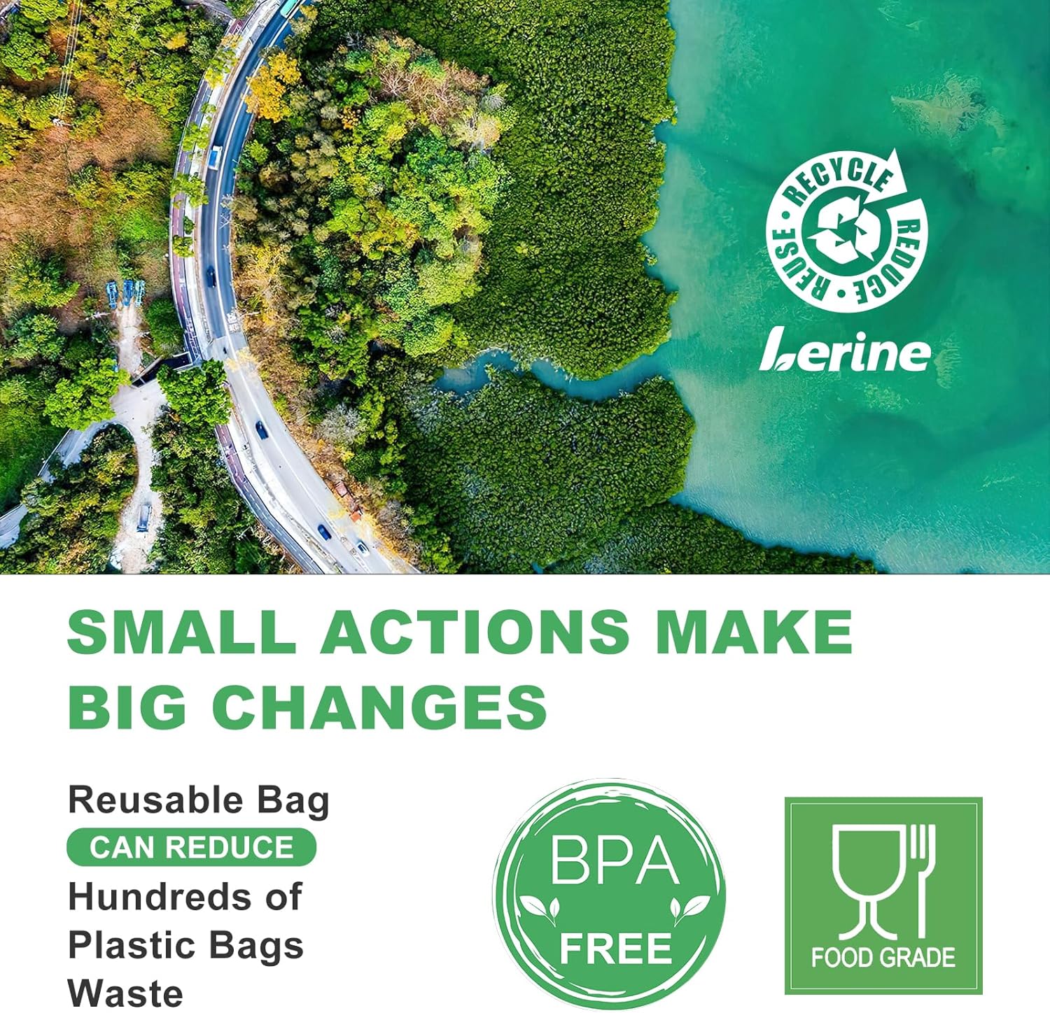 Reusable Food Storage Bags Leakproof Dishwasher Safe Set of 10