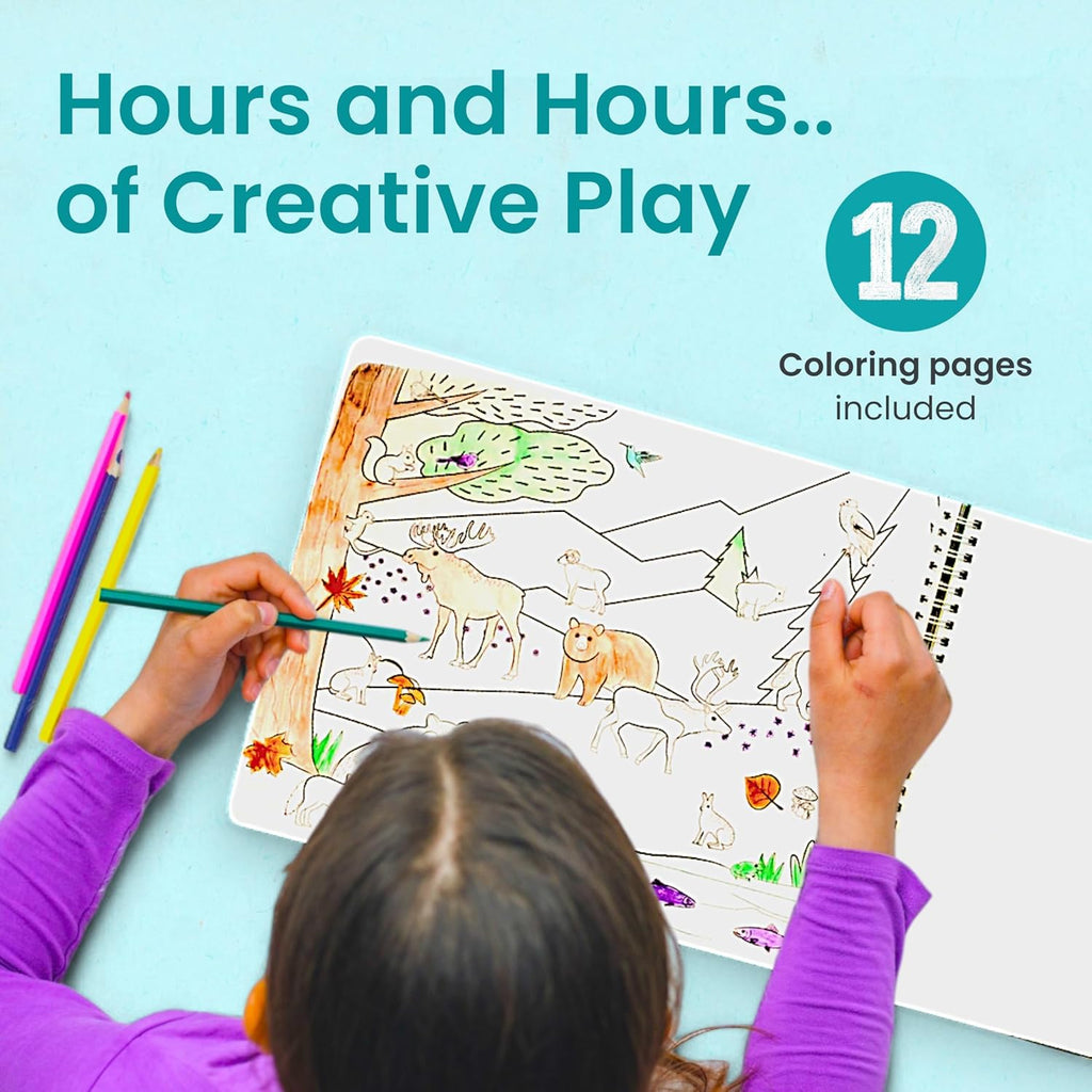 Kids Animal Sticker Book Coloring Activity Set