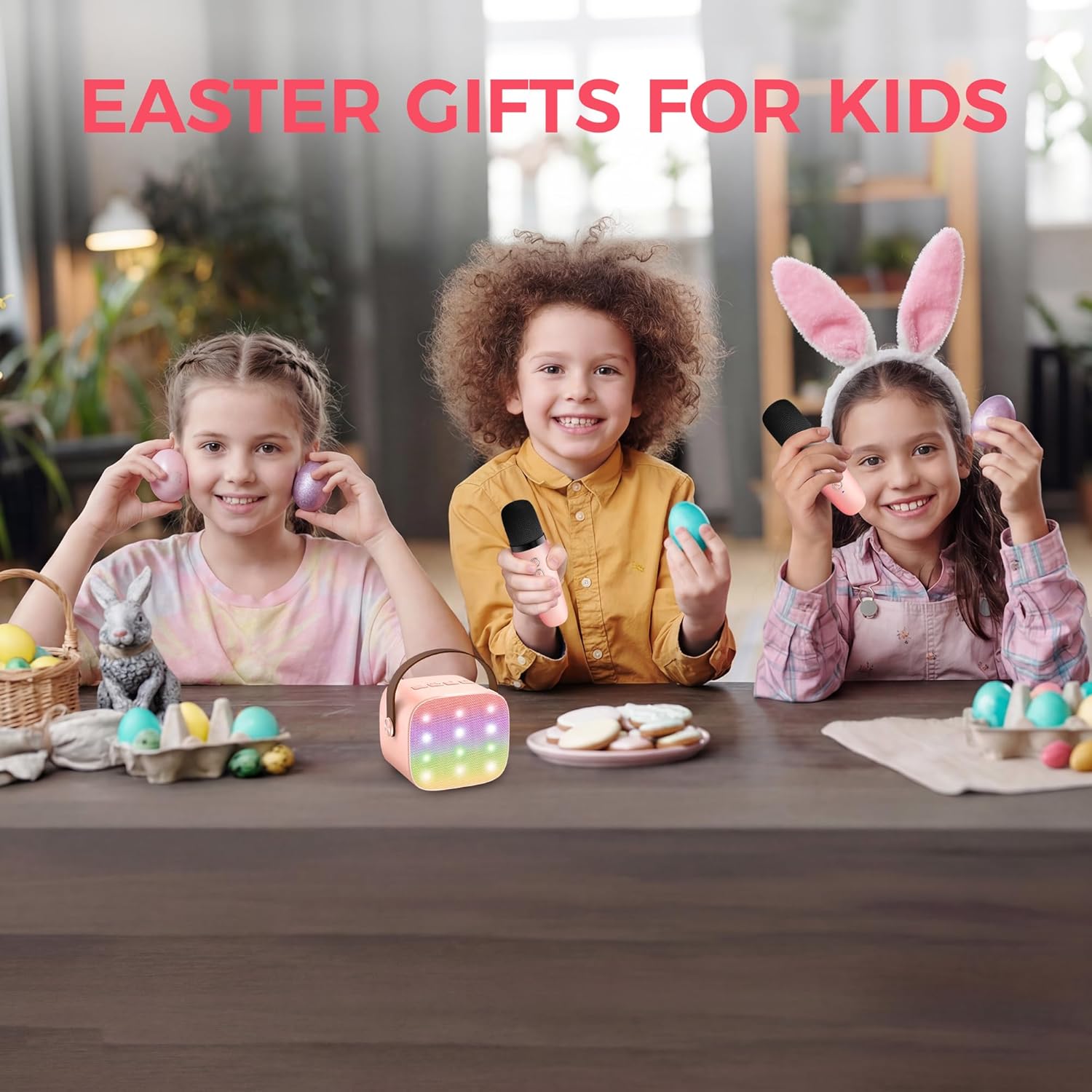 Portable Karaoke Machine With Microphones Bluetooth Speaker