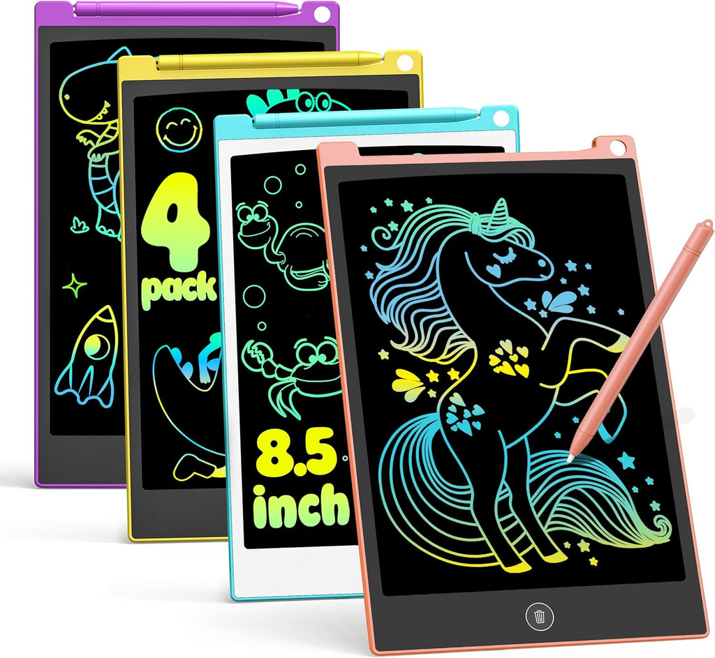 LCD Writing Tablet Drawing Board Reusable Kids Pack of 4