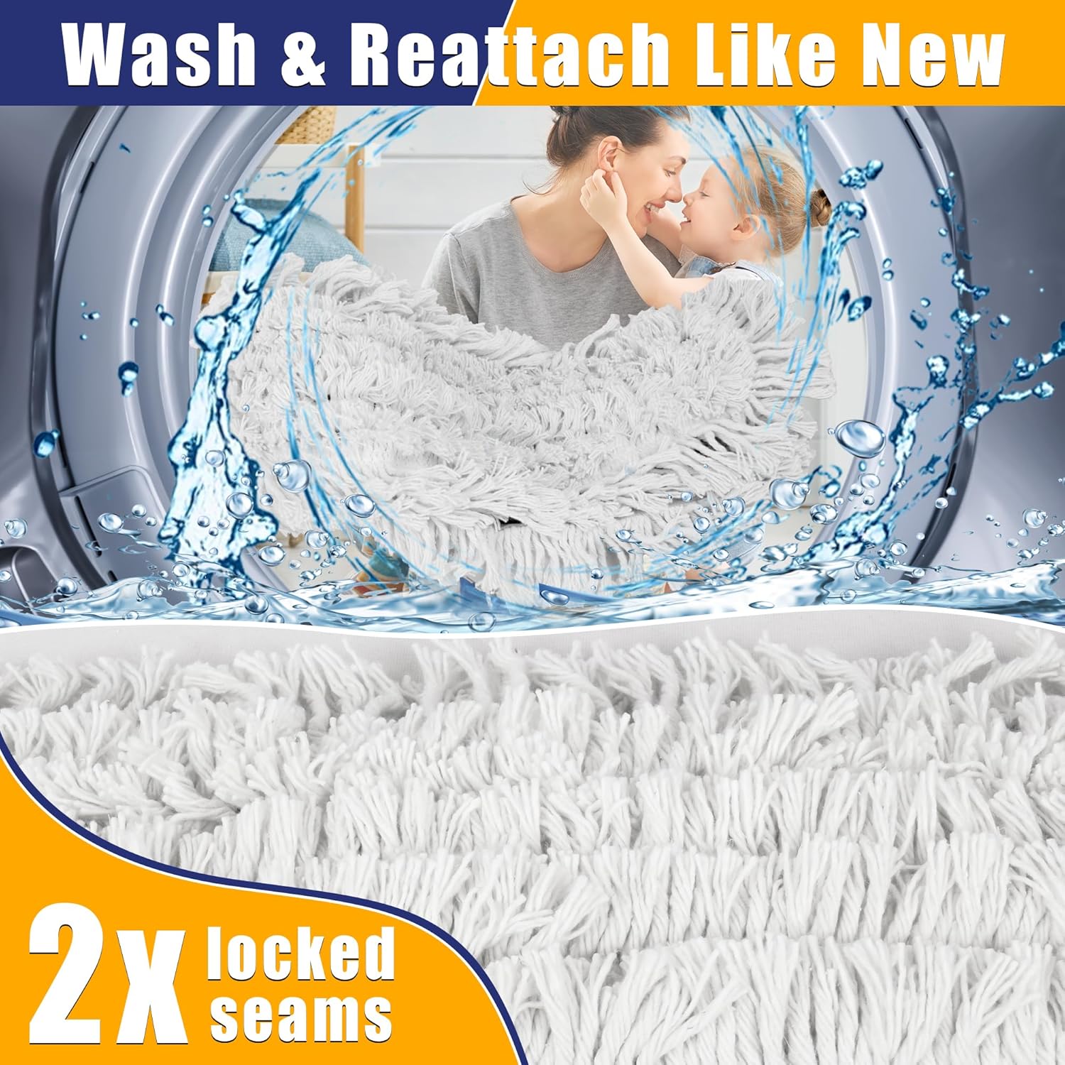 Large Industrial Dust Mop with Long Handle