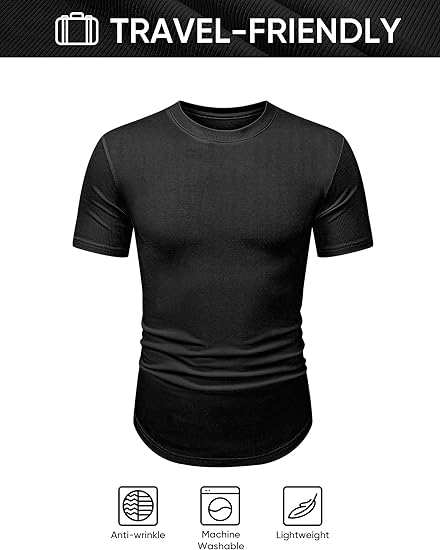 Slim Fit Muscle T-Shirt  Longline Gym Workout Tee
