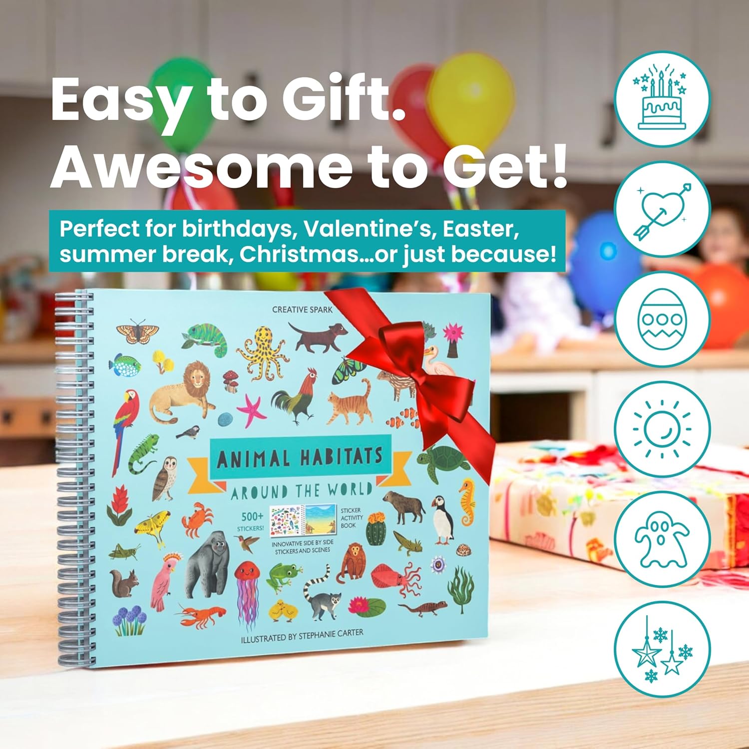 Kids Animal Sticker Book Coloring Activity Set