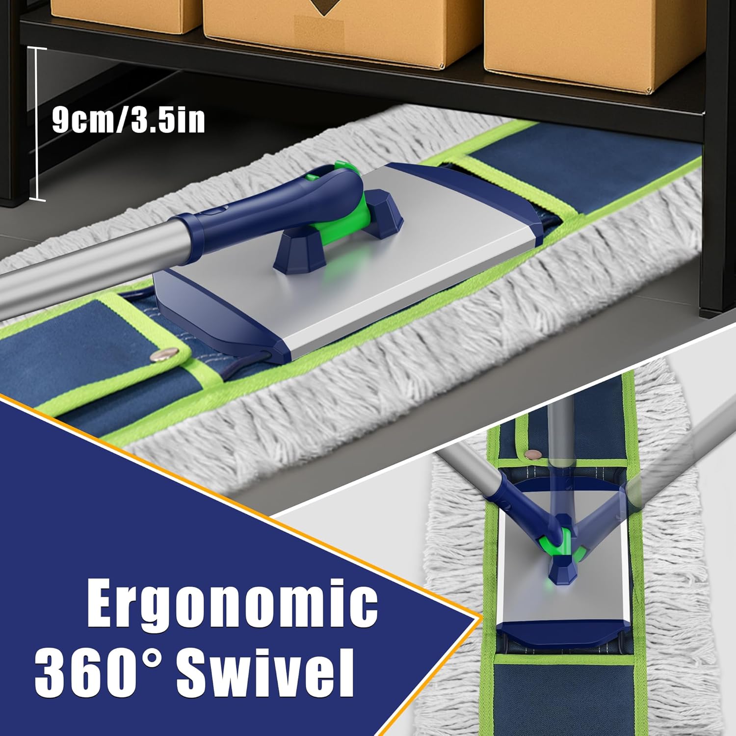 Large Industrial Dust Mop with Long Handle