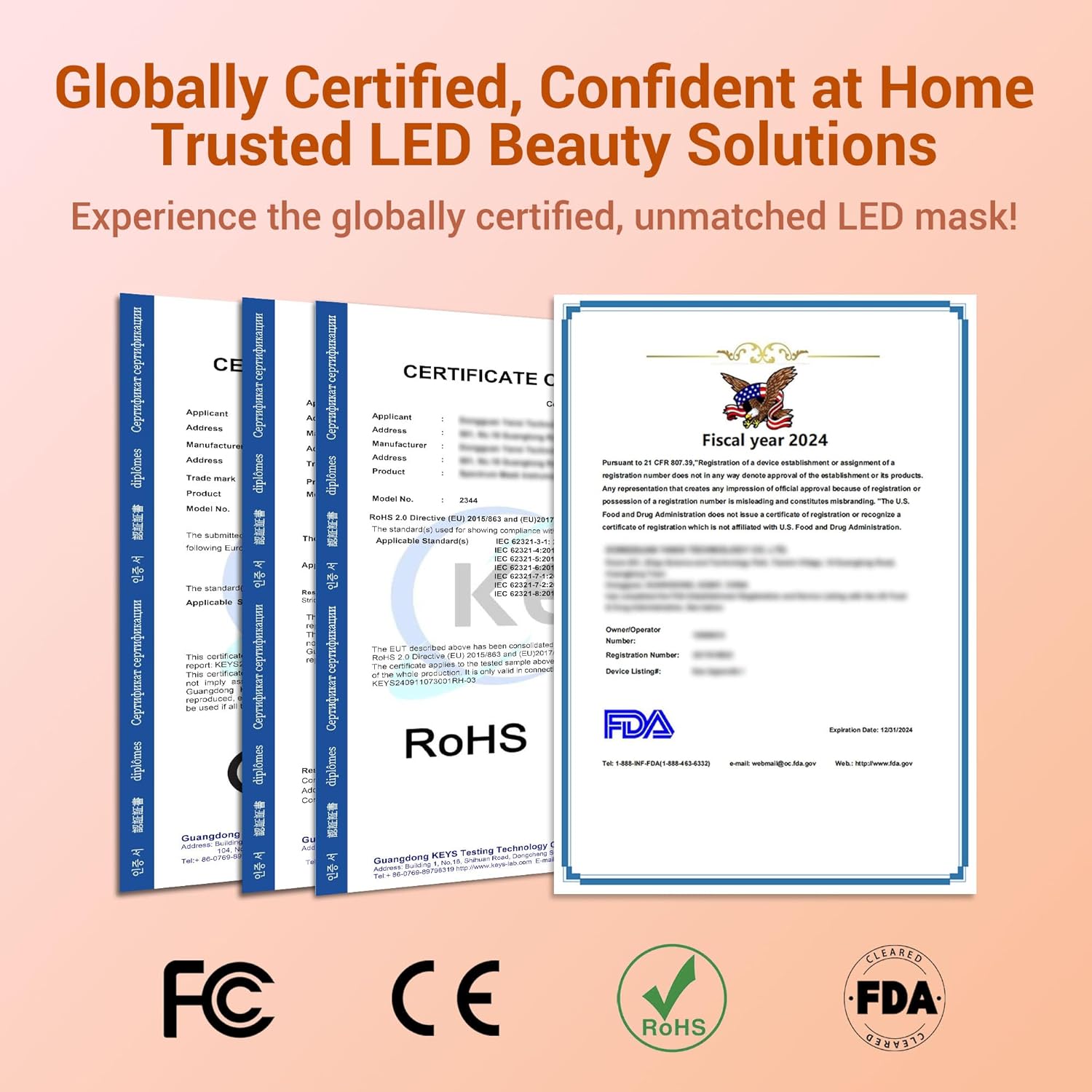 LED Face Mask Light Therapy with 4 Modes