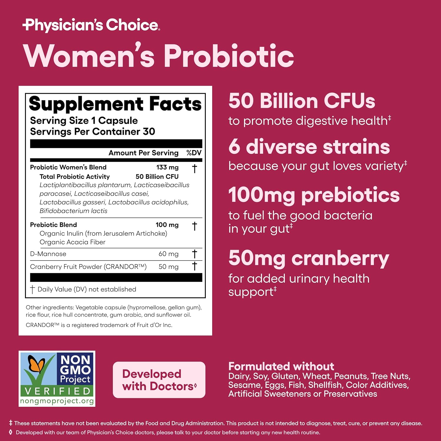 Womens Probiotic Supplement (50 Billion CFU, 30 Count)