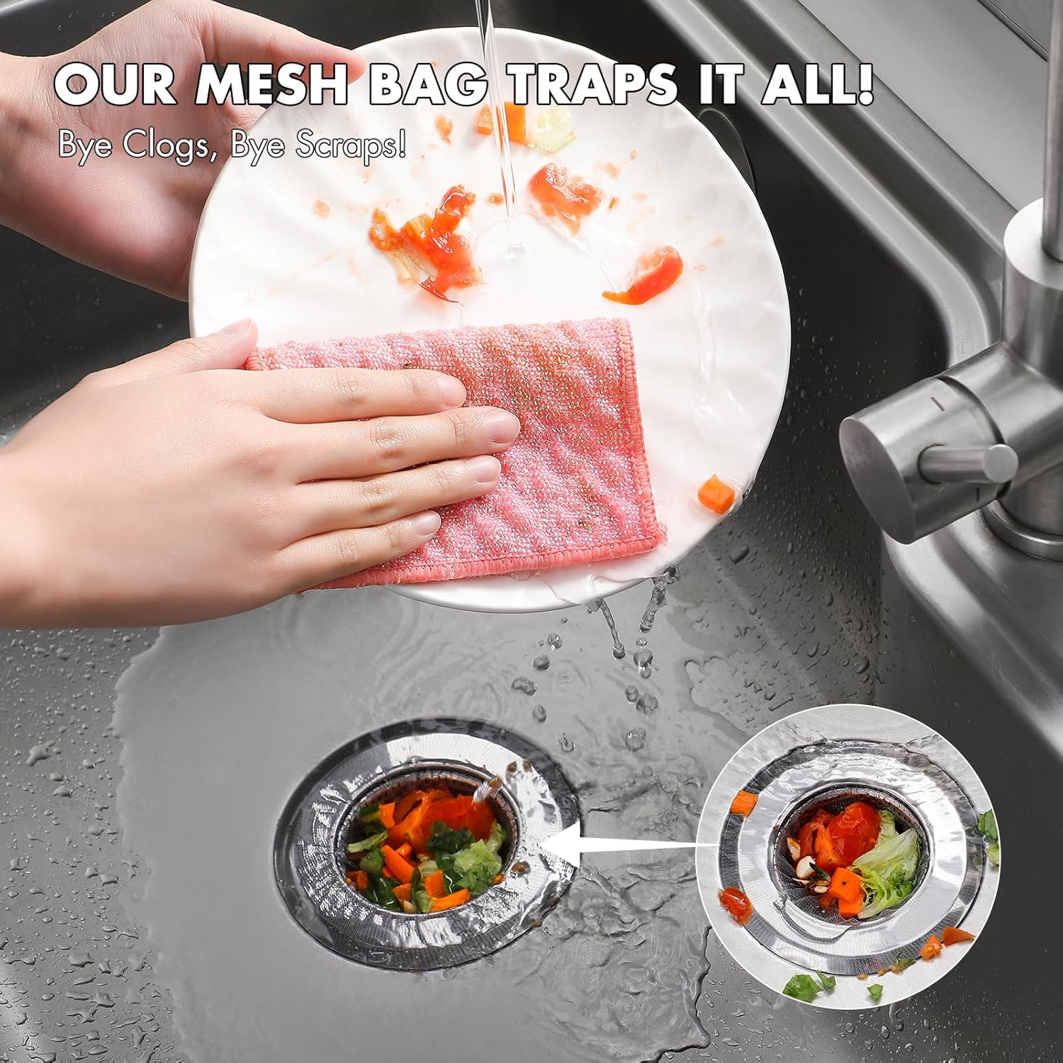 Disposable Sink Strainer Mesh Bags Anti Clog Filter Pack of 200