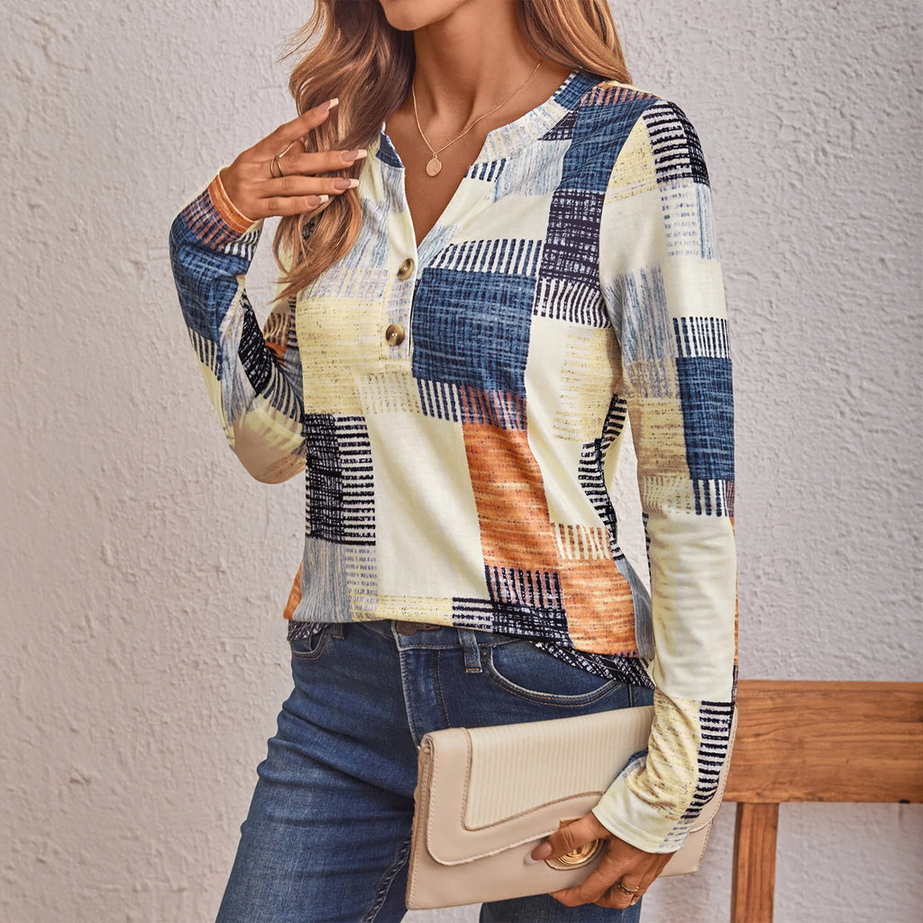 Henley Blouses for Women Long Sleeve Shirts Fall Fashion Dressy Casual Tops Cute Work Outfits Clothes
