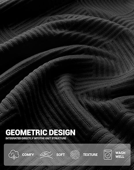 Mens Textured Crewneck Sweatshirt Casual Long Sleeve Pullover