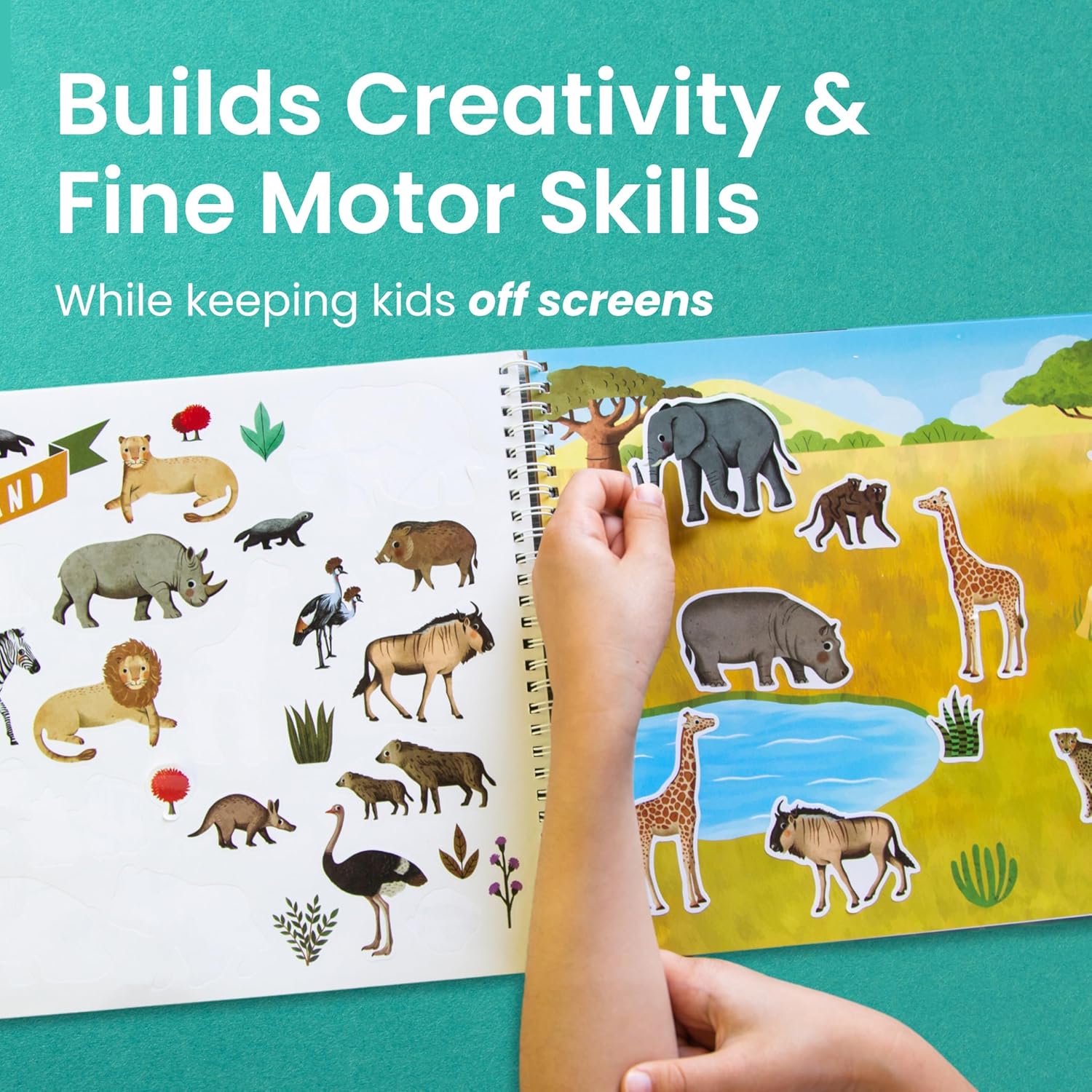 Kids Animal Sticker Book Coloring Activity Set