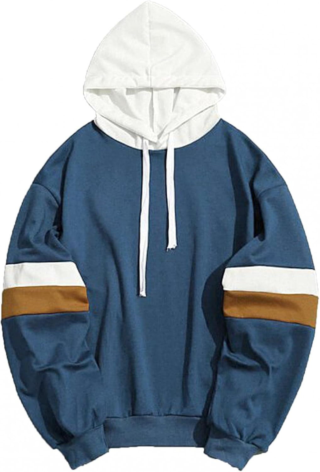 Men'S Hoodies Pullover, Mens Hipster Hip Hop Hoodie Colorblock Thin Casual Long Sleeve Warm Soft Sweatshirts with Pocket