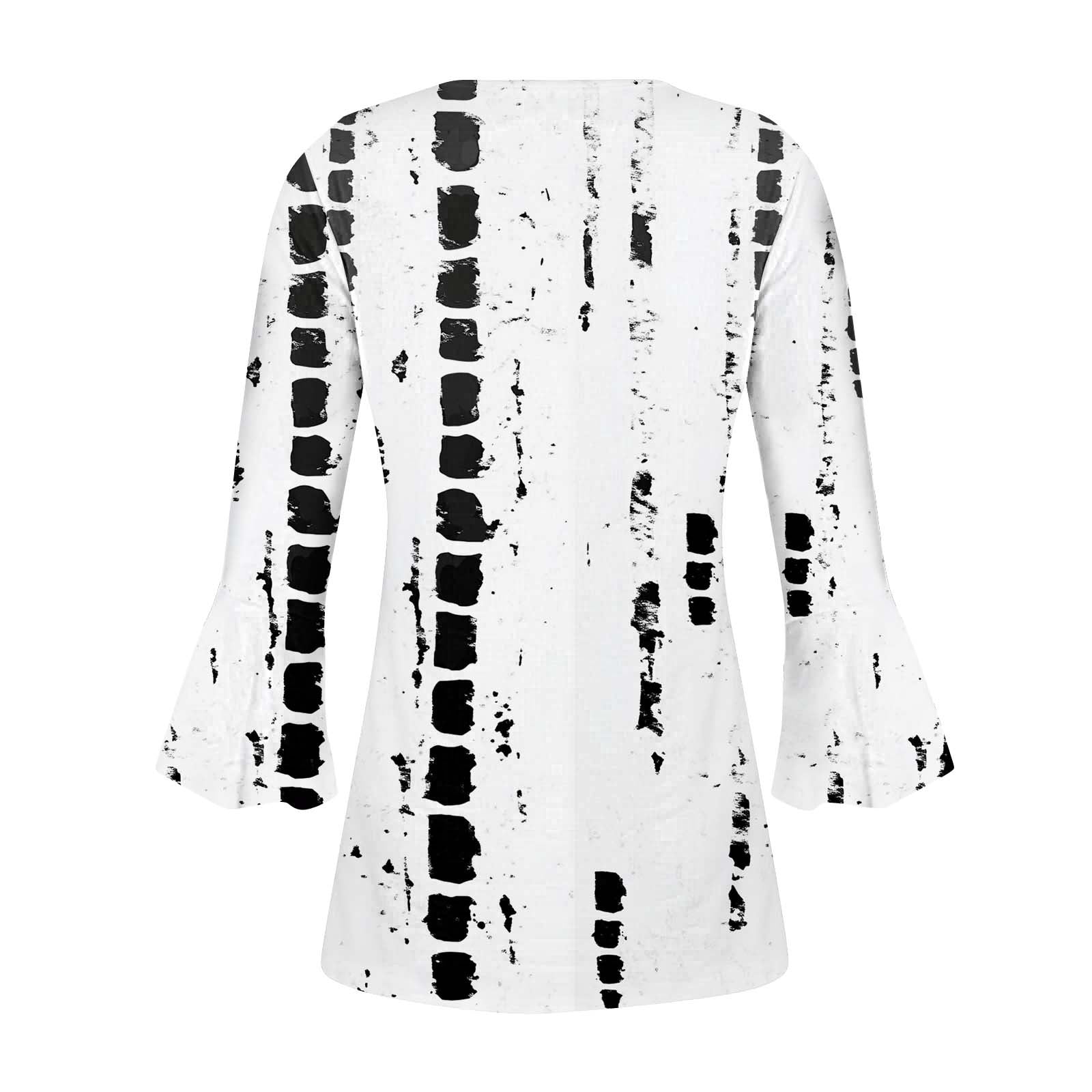 Woman Clothes under 5 3/4 Length Sleeve Womens Tops Button down V Neck T Shirts Floral Summer Tunic Ladies Tops Elegant Dressy Casual Blouses Fashion Vacation Tee Shirts Ropa Mujer