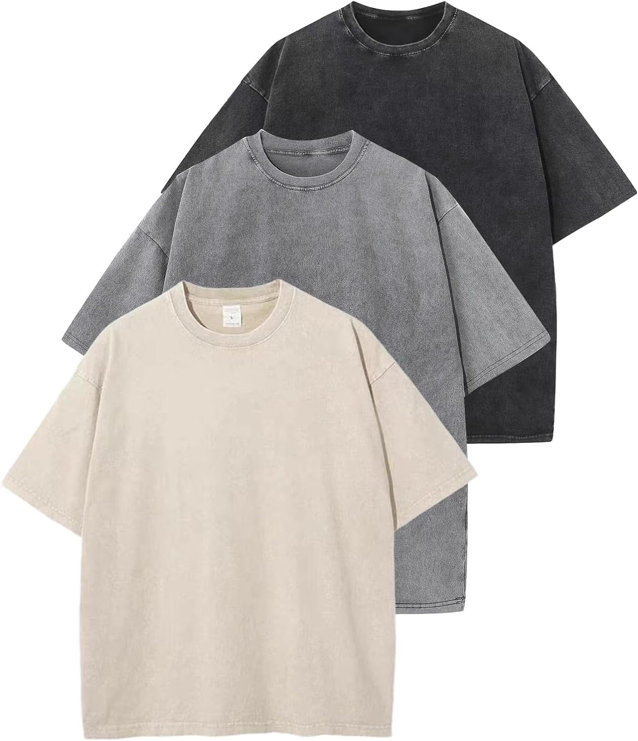 Unisex Casual Plain Short Sleeve round Neck T Shirt, 3 Count